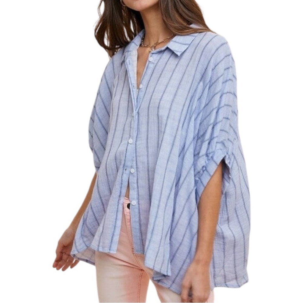 Anniewear NWT Button Down Beach Flowy Oversized Fall Top